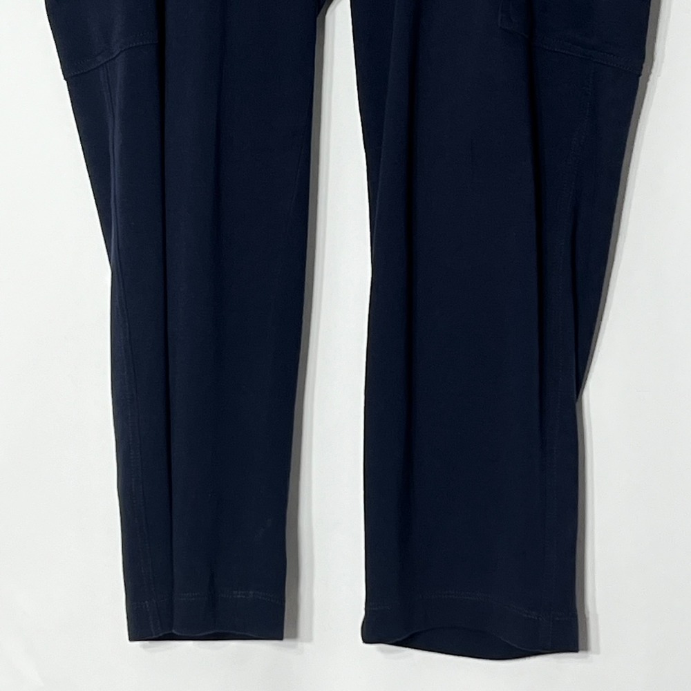 Lands End Sport Knit Straight Leg Cargo Pants Navy Blue Cotton Large 14-16 - Picture 4 of 11
